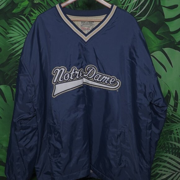 VINTAGE NOTRE DAME UNIVERSITY VARSITY PULLOVER JACKET MENS XXL - Picture 1 of 15